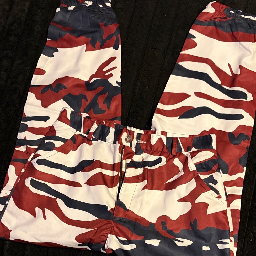 Women's Camouflage Joggers in Red and Black